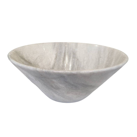 Grande ciotola porta frutta/Fruttiera in marmo Cristallina White Venato