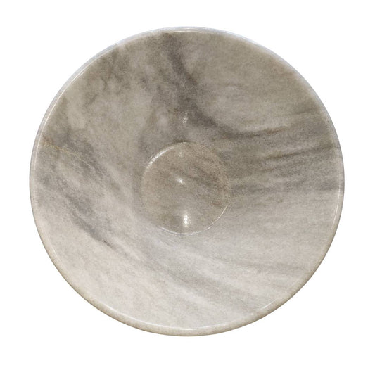 Grande ciotola porta frutta/Fruttiera in marmo Cristallina White Venato