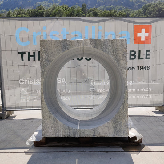 Parallelepipedo con foro in Cristallina Green Ondulato