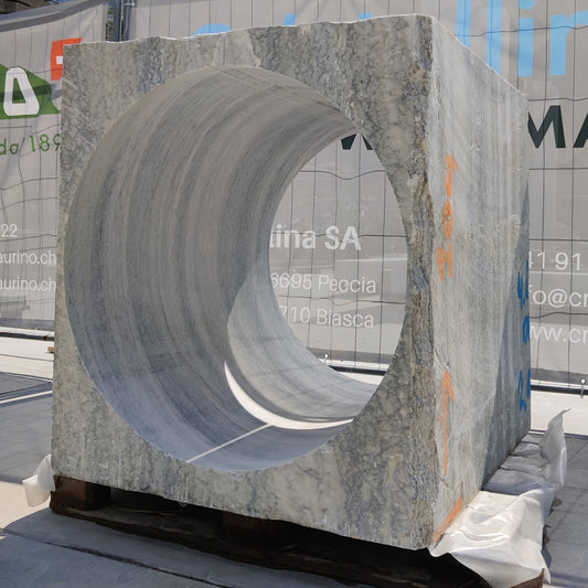 Parallelepipedo con foro in Cristallina Green Ondulato