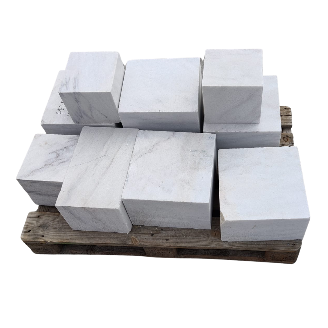 Blocchetti in marmo Cristallina White Venato da scolpire