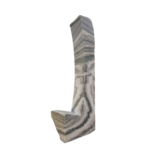 Shaped element in marble Cristallina Green Ondulato