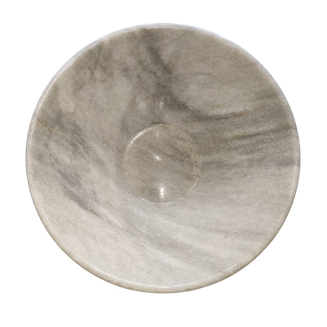 Grosse Obstschale aus Cristallina White Venato Marmor