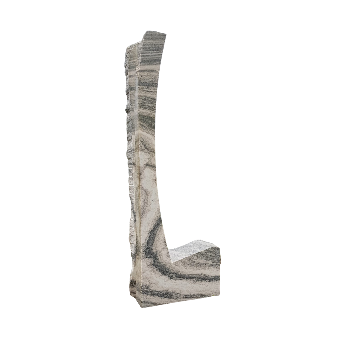 Shaped element in marble Cristallina Green Ondulato