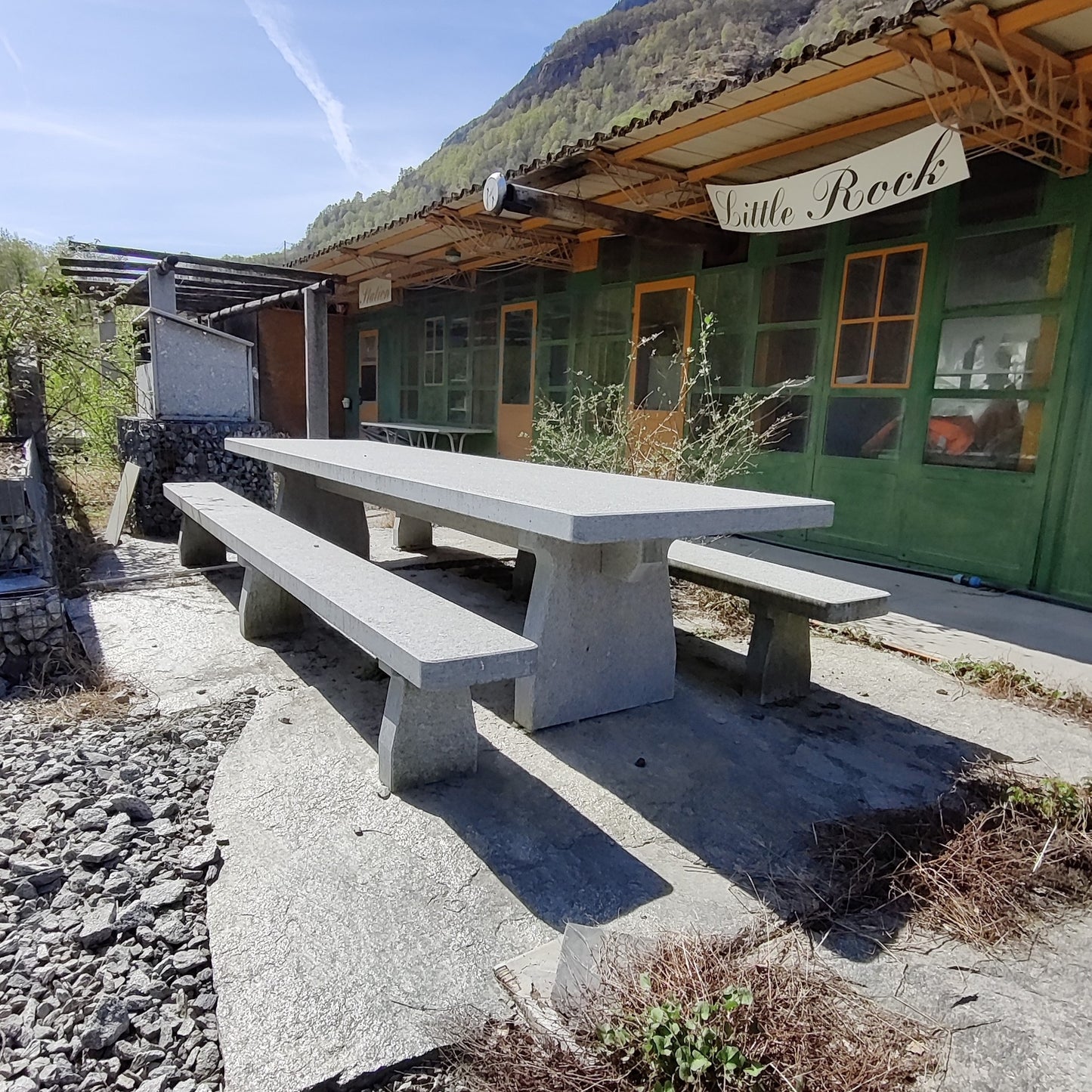 Mega table set and two benches