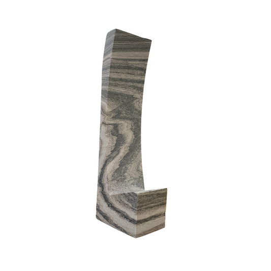Shaped element in marble Cristallina Green Ondulato