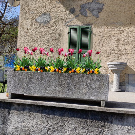 Antique granite planter